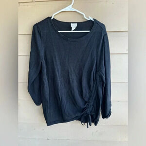 Chico's Black Long Sleeve Top - Women's Size 2 (Large)